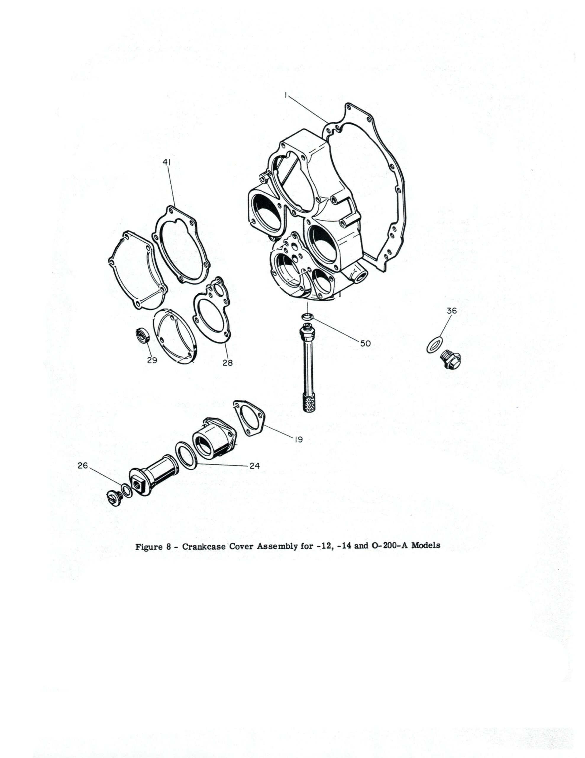 C75-12, C85-12, C90-12, C90-14, and O-200 Accessory Case Gasket Set